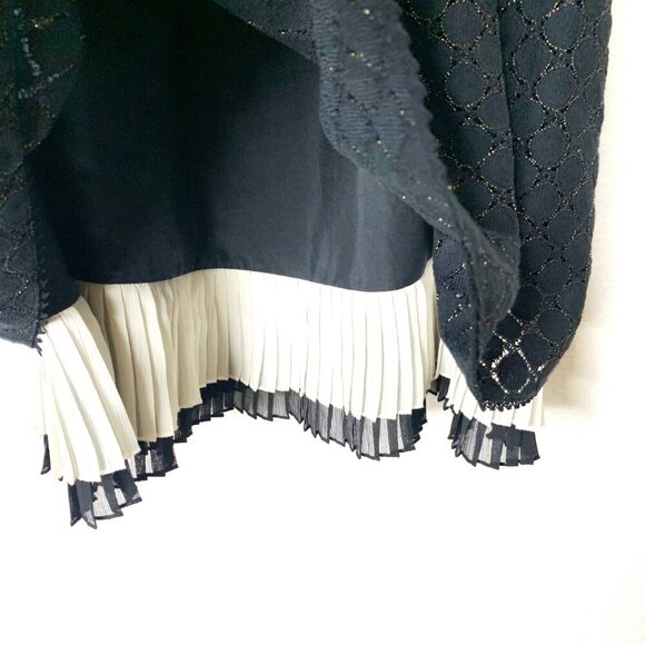 Juicy Couture Black Textured Mini Skater Spaghetti Strap Pleated Tulle Dress Sz4 - Picture 7 of 9